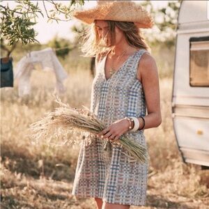 Sézane Lydia jacquard drop waist dress size 36 size 4